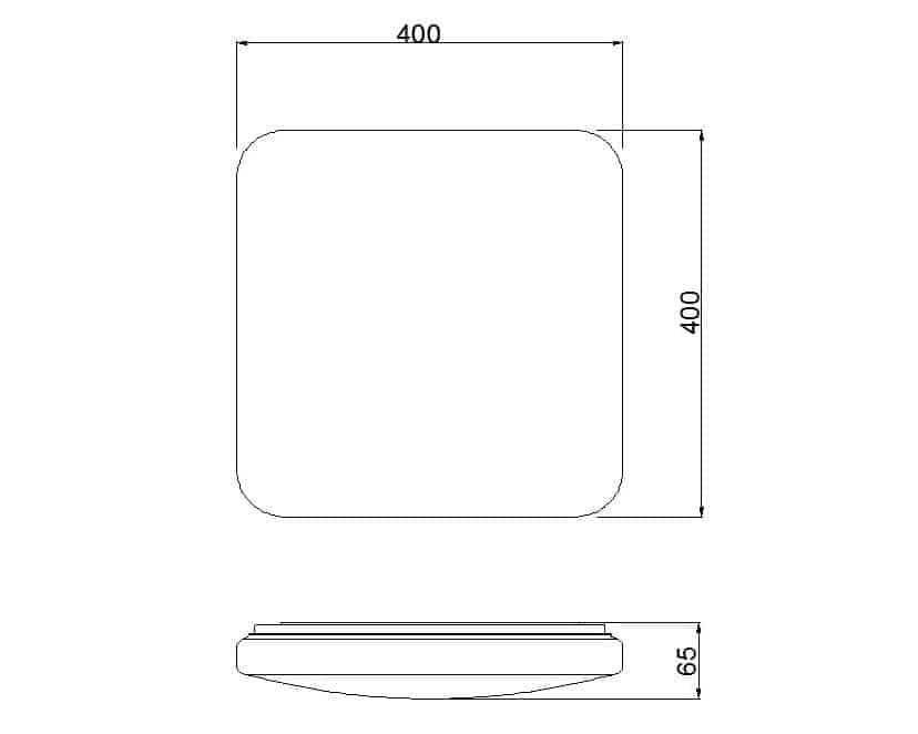 Plano de medidas - Mantra Quatro II plafón LED blanco 6241