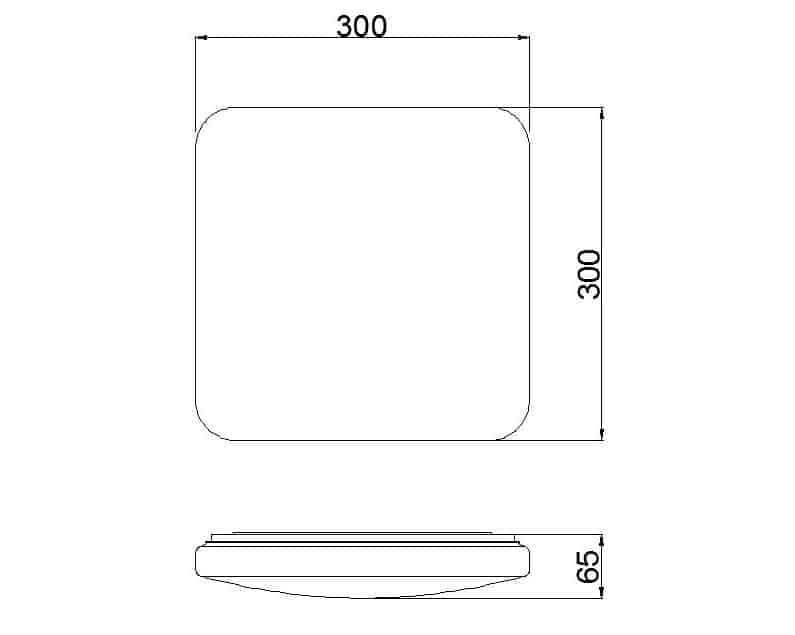 Plano de medidas - Mantra Quatro II plafón LED blanco 6243