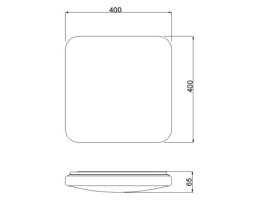 Plano de medidas - Mantra Quatro II plafón LED blanco 6244