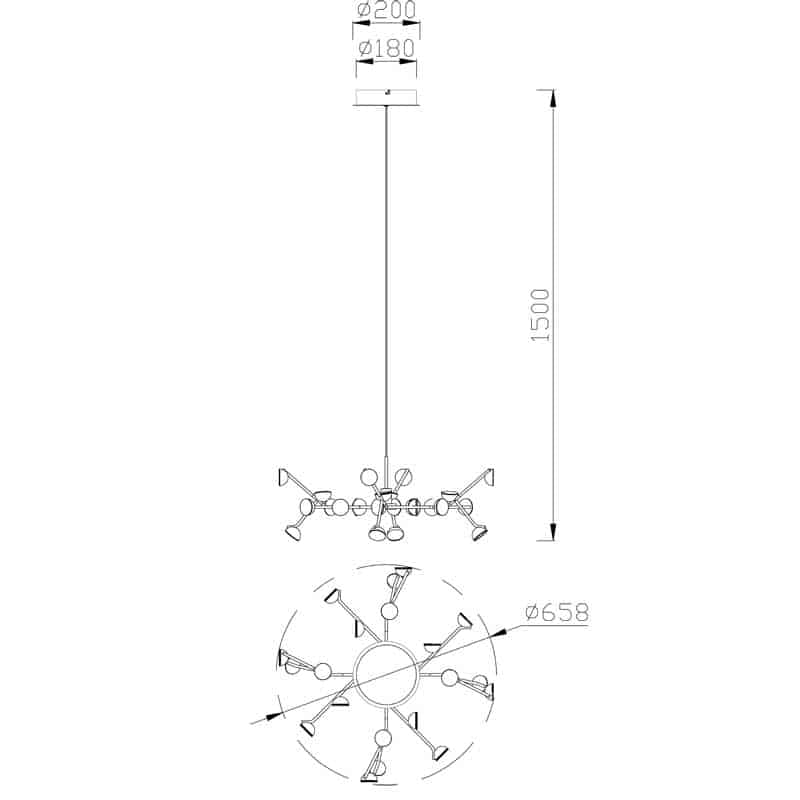 Mantra ADN blanco Lámpara de techo colgante LED mediana 6261