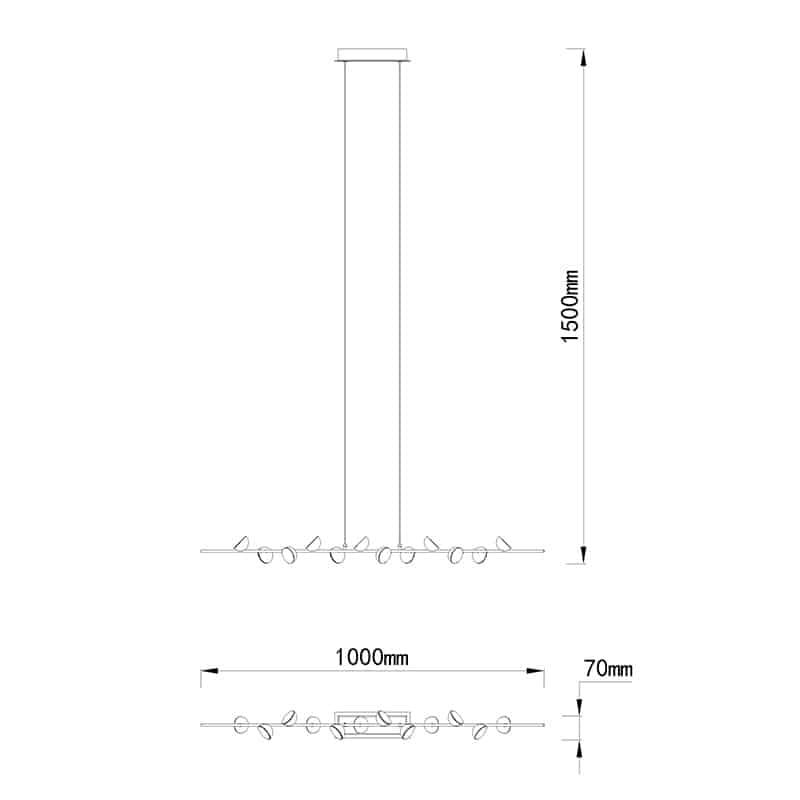 Mantra Adn Blanco Lámpara de techo colgante LED Linea blanco 6262
