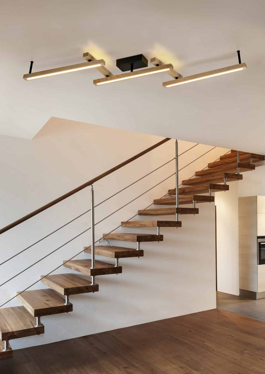 Trio Bellari Plafón LED de madera color madera 626410530