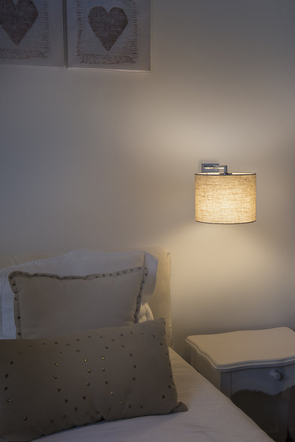 Faro SAHARA Chrome/linen wall lamp 62705