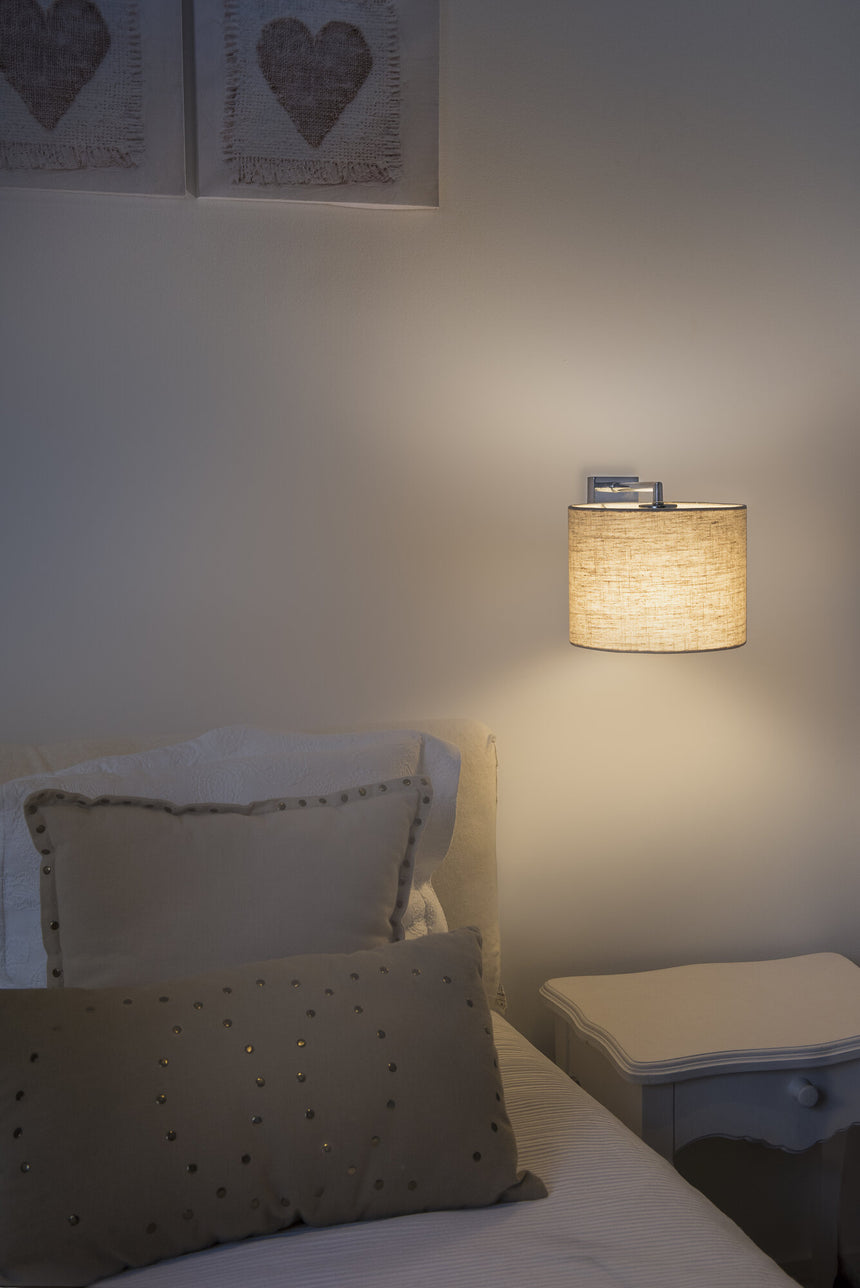 Faro SAHARA Chrome/linen wall lamp 62705