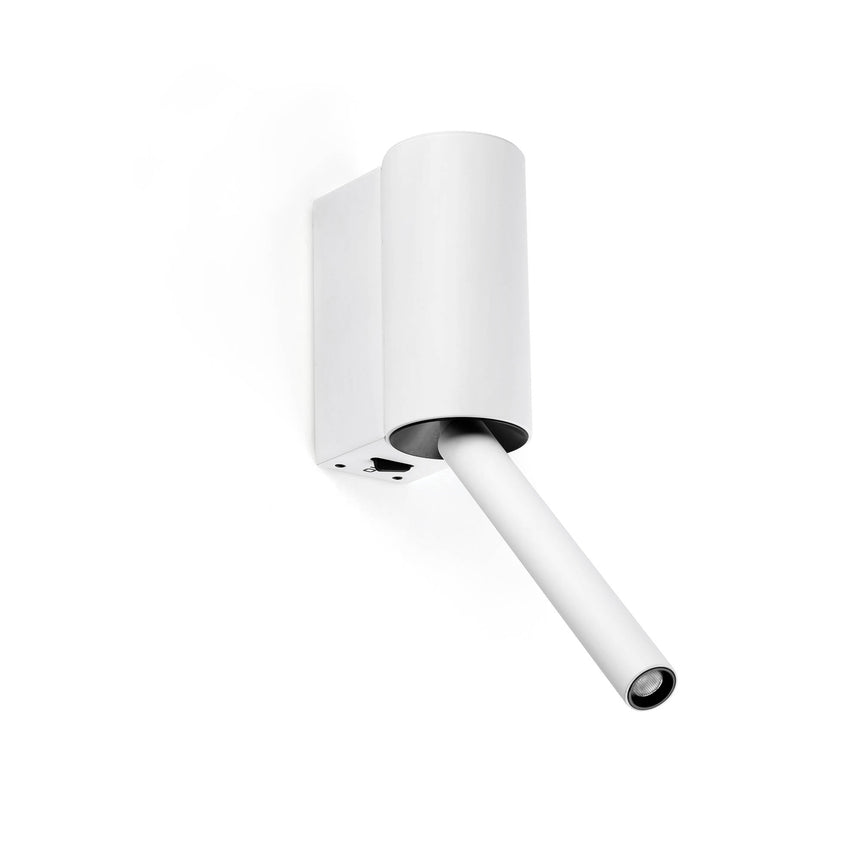 Lámpara de pared aplique Faro Dante con lector LED blanco mate 2700K 62730