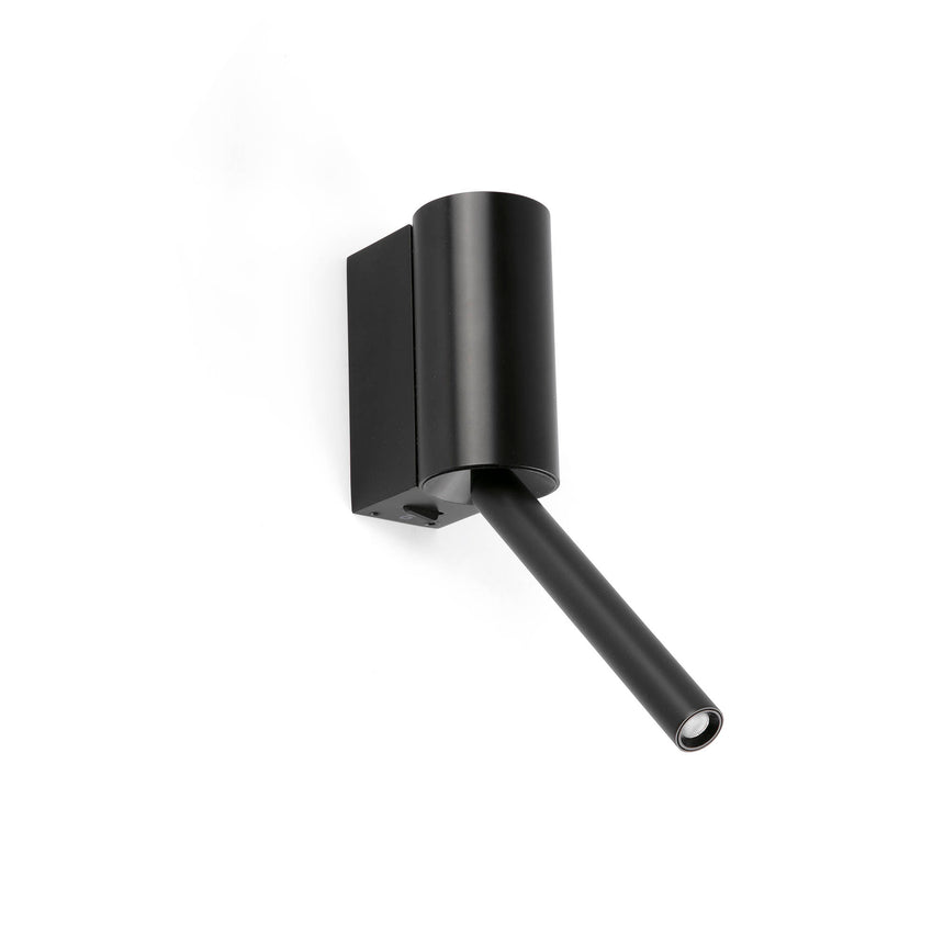 Lámpara de pared aplique Faro Dante con lector LED negro mate 2700K 62731