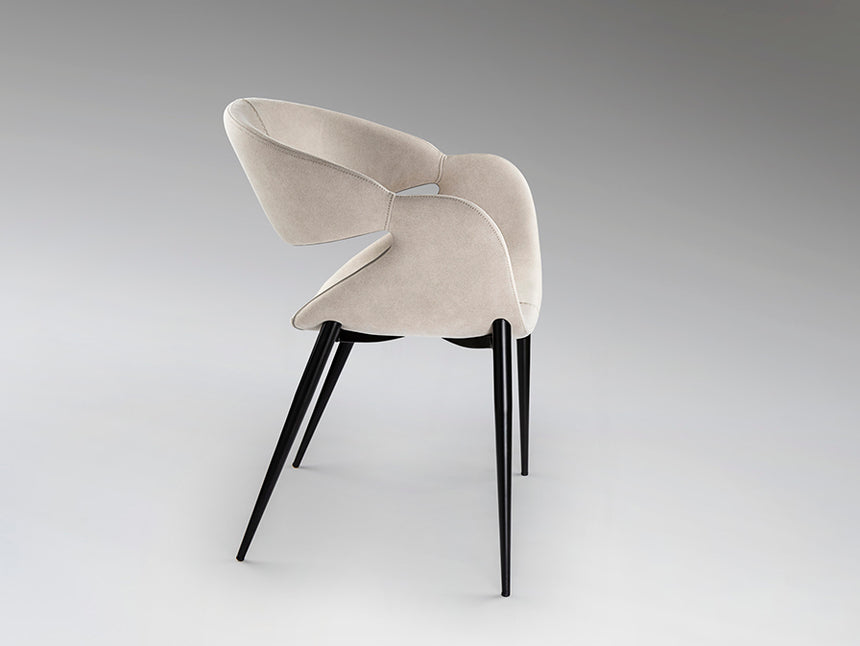 Sillón de salón tapizado madera piedra y negro 629135