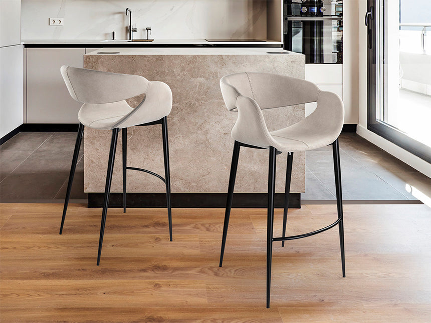 Taburete Schuller Giro II negro y blanco madera 52x93cm 629357 - vista alternativa