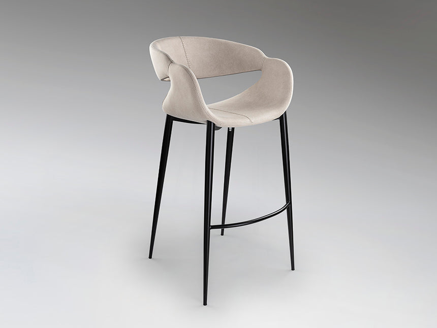 Taburete Schuller Giro II negro y blanco madera 52x93cm 629357 - imagen 4