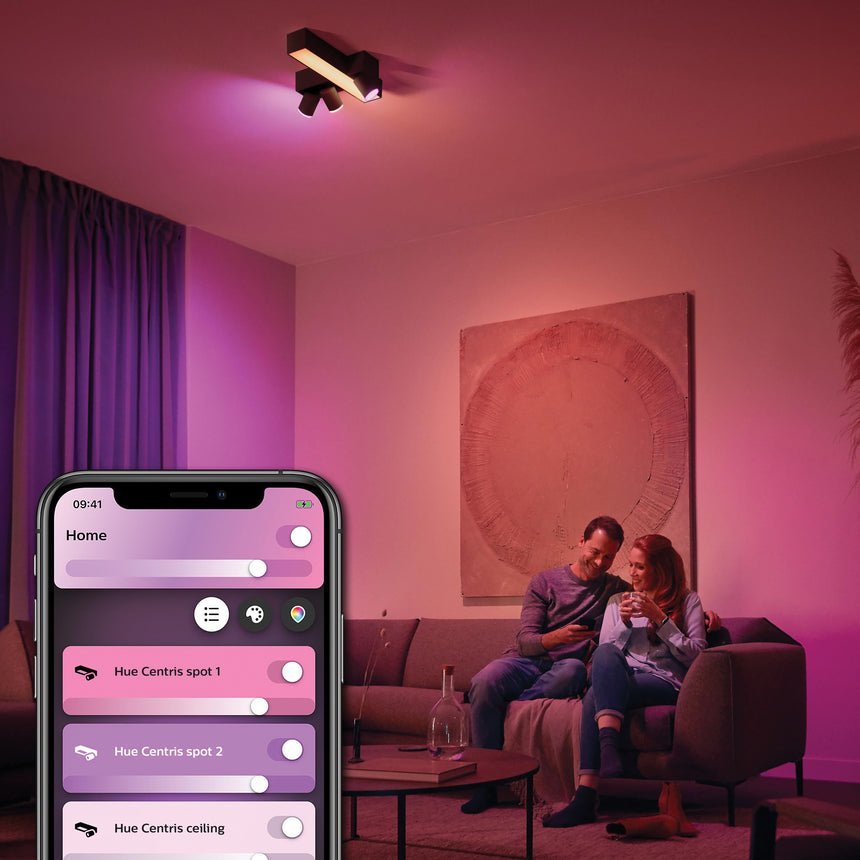 Philips Hue White and Color Ambiance Foco Centris negro RGBW 25W 2960lm 8720169318670