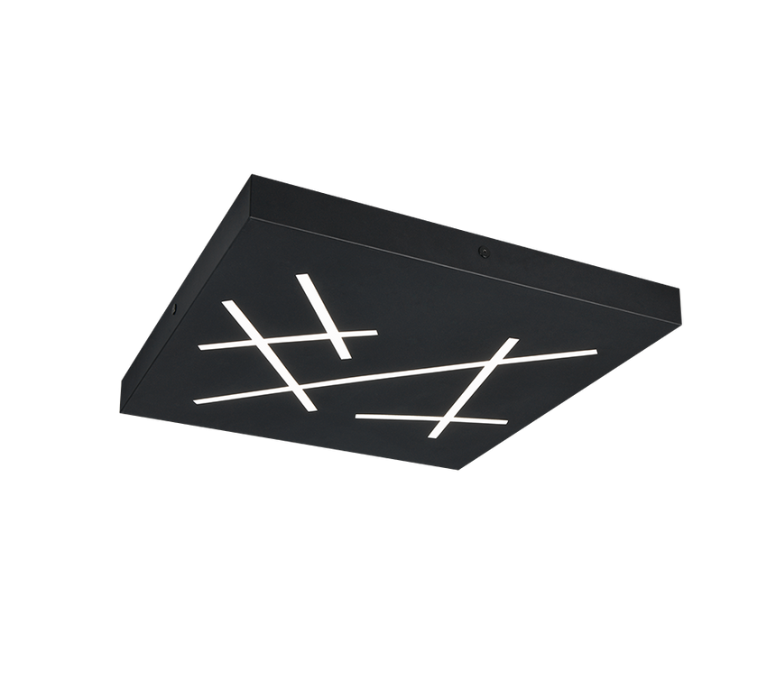 Plafón de techo Trio Snip LED negro mate CCT 50cm 630810132