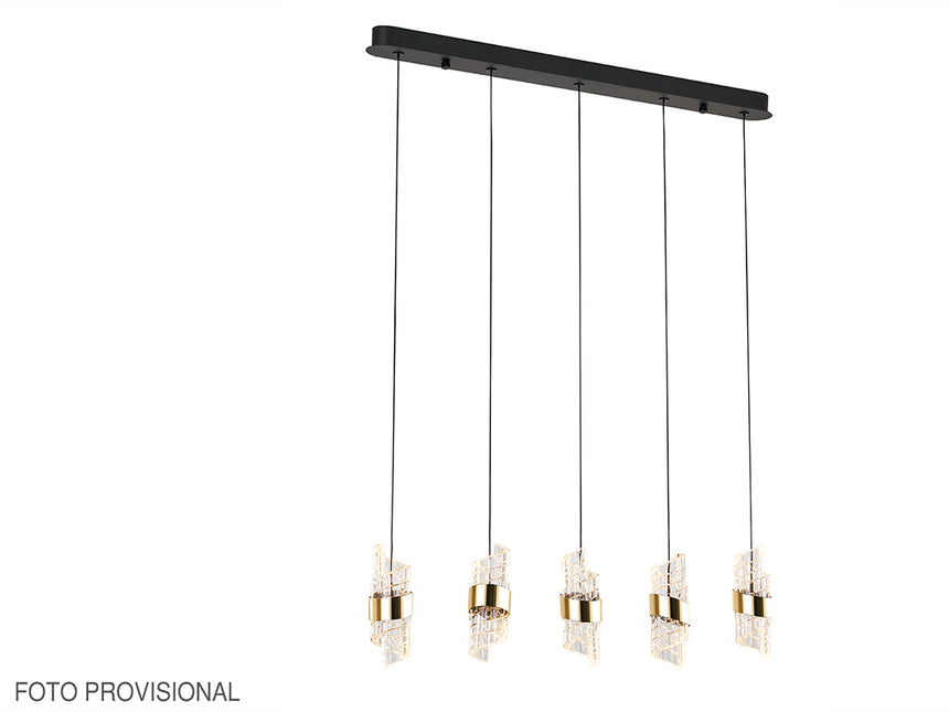 Lámpara de techo colgante Schuller Iliada 5 luces negro y oro 3000K 631486 - vista alternativa