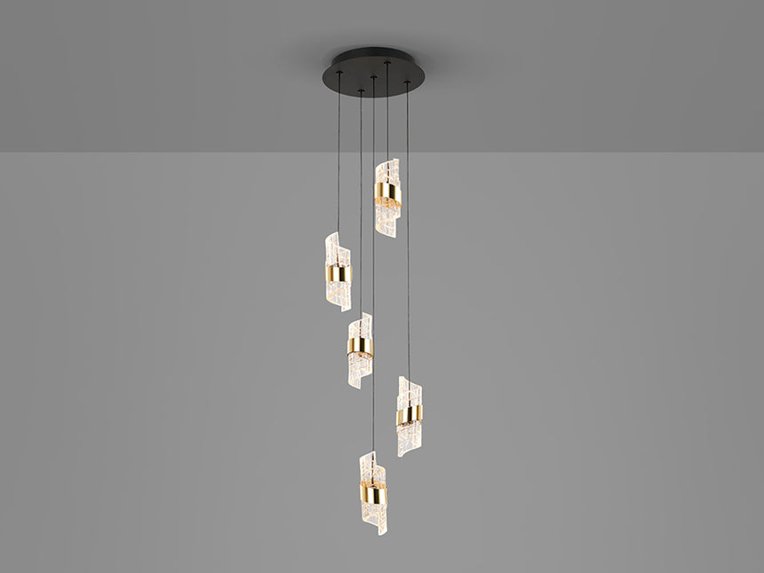 Schuller Iliada Pendant Ceiling Lamp 5 Lights Black Gold D30 631509