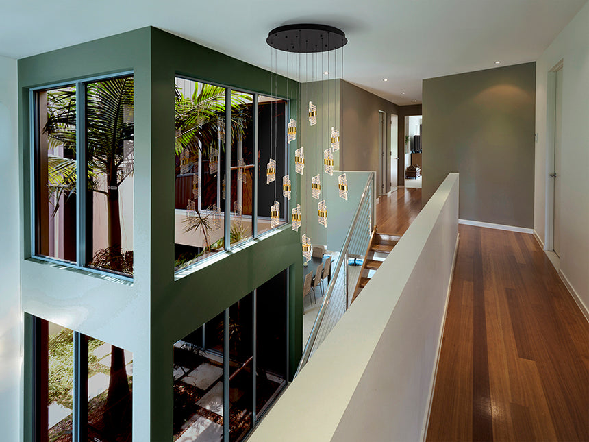 Schuller Iliada Large Pendant Ceiling Light 13 Lights Black Gold D70 631730