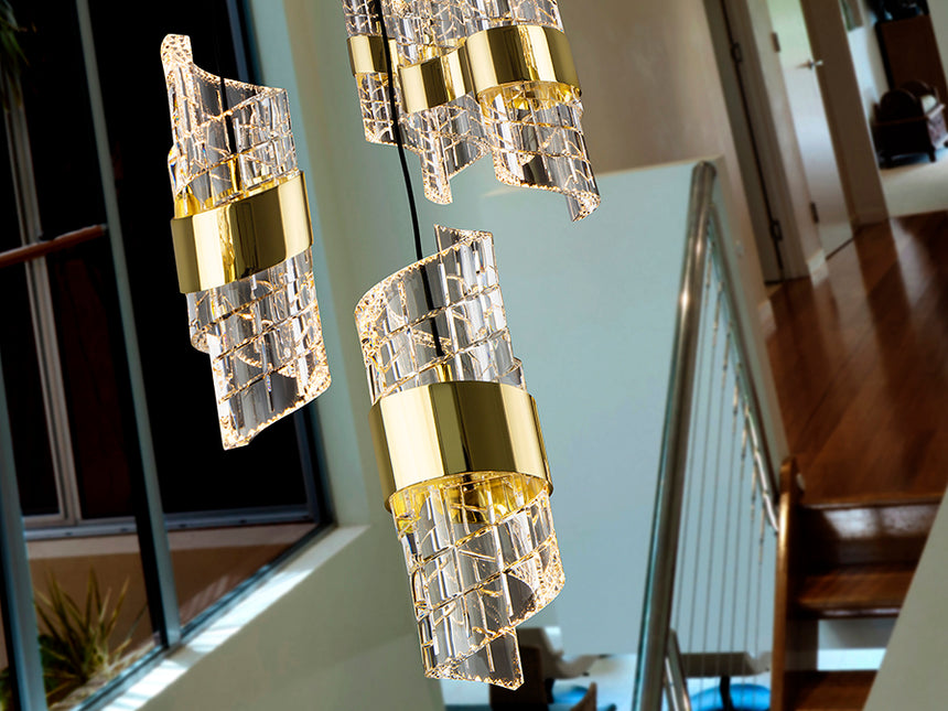 Lámpara de techo colgante Schuller Iliada grande 13 luces negro y oro 3000K Ø70cm 631730 - imagen 4