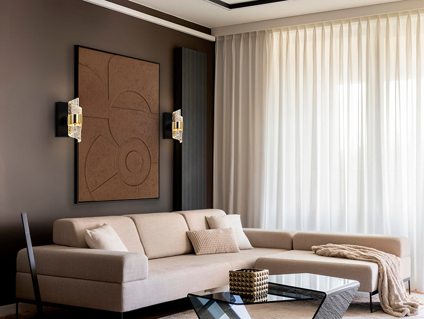 Lámpara aplique de pared Schuller Iliada LED 1 luz negro y oro 3000K 631851 - imagen 3