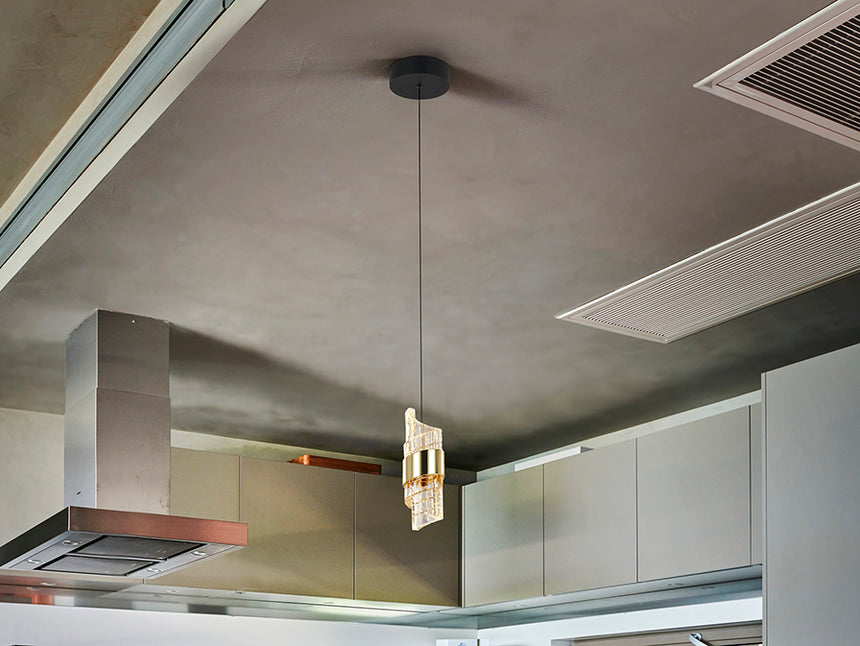 Schuller Iliada Pendant Ceiling Lamp 1 Light Black Gold 631974