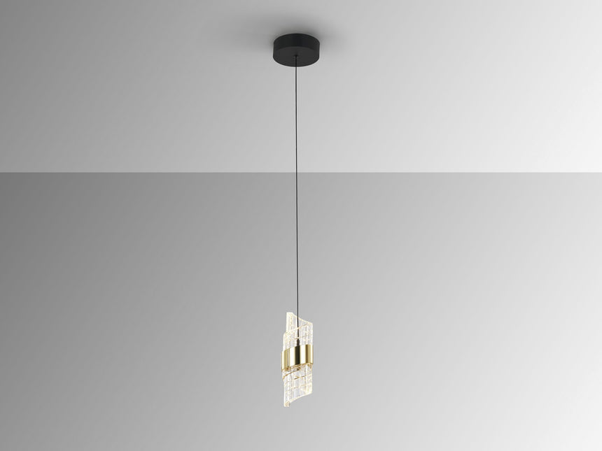 Lámpara de techo colgante Schuller Iliada 1 luz negro y oro 3000K vista 2