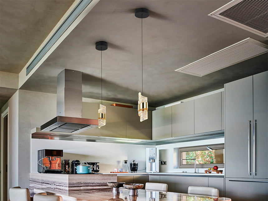 Schuller Iliada Pendant Ceiling Lamp 1 Light Black Gold 631974