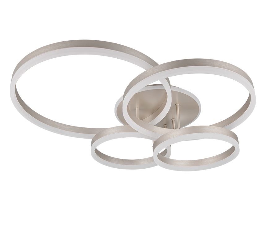Plafón de techo Trio Drake grande LED níquel mate CCT 80cm 632210407