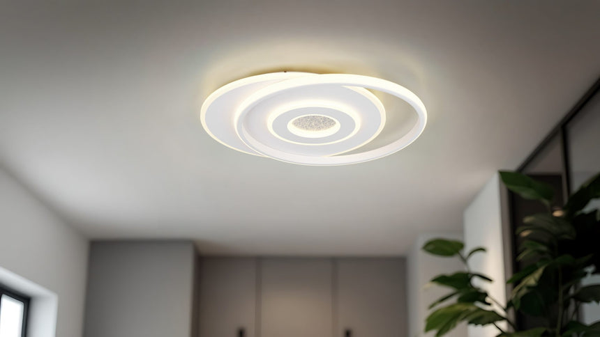 Plafón de techo Trio Nazar LED blanco mate 3000K 48,5cm 633919131