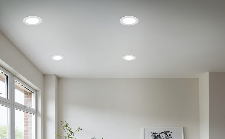 Plafón de techo Trio Kibo LED blanco mate Ø11,8cm 635019131