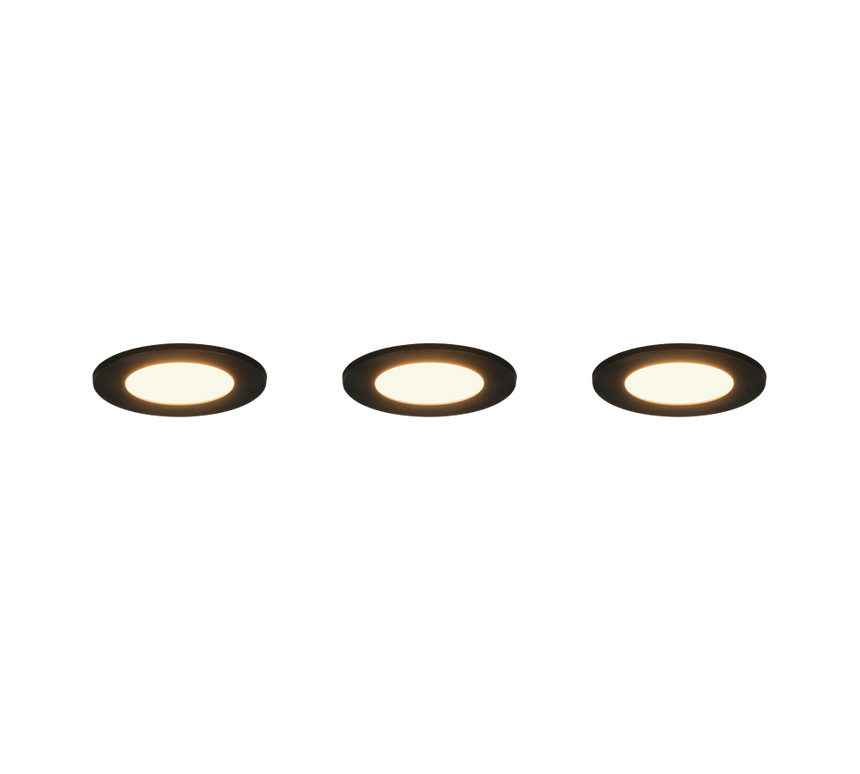 Plafón de baño exterior Trio Himal LED negro IP65 Ø8,5cm 635110302