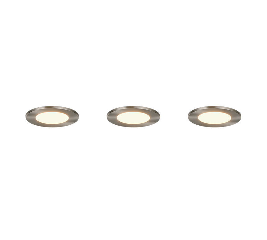 Plafón de baño exterior Trio Himal LED níquel mate IP65 Ø8,5cm 635110307