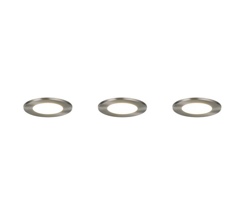 Plafón de baño exterior Trio Himal LED níquel mate IP65 Ø8,5cm 635110307