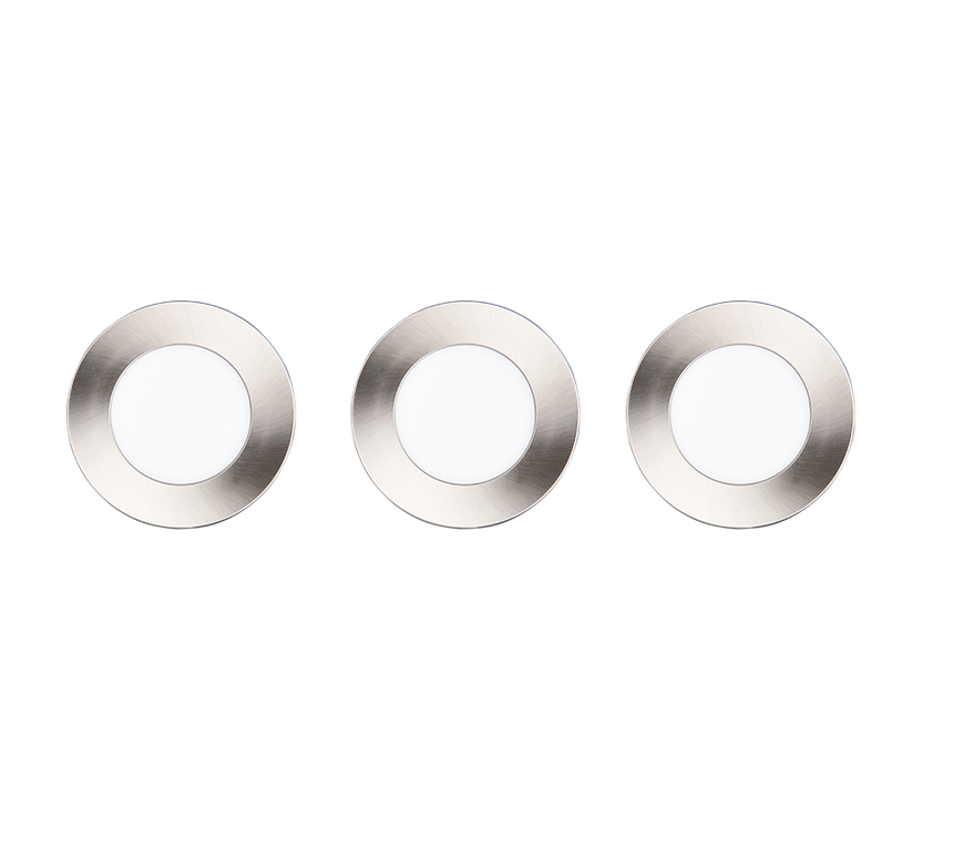 Plafón de baño exterior Trio Himal LED níquel mate IP65 Ø8,5cm 635110307