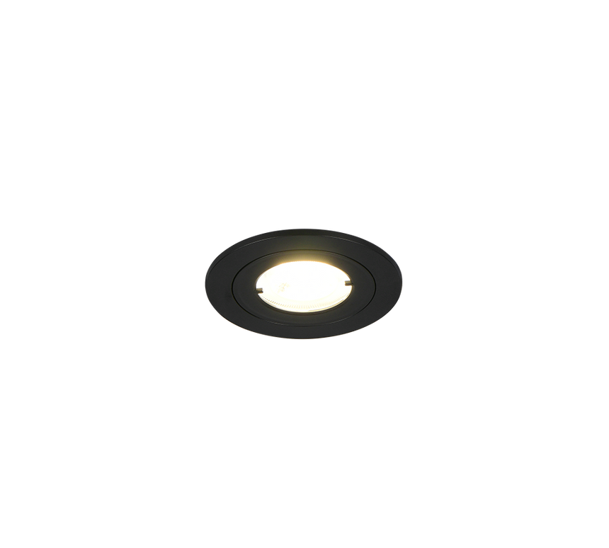 Plafón de techo exterior Trio Lamont LED negro mate 3000K IP65 Ø8,2cm 635310132