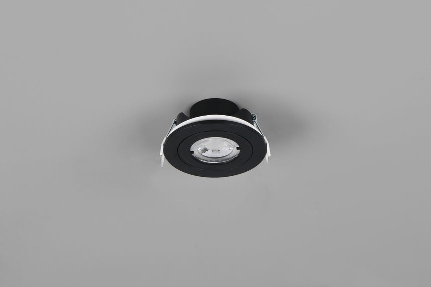 Downlight empotrable exterior Trio Lamont LED 3000K IP65 Ø8,2cm negro mate — ref. 635310132 (1)