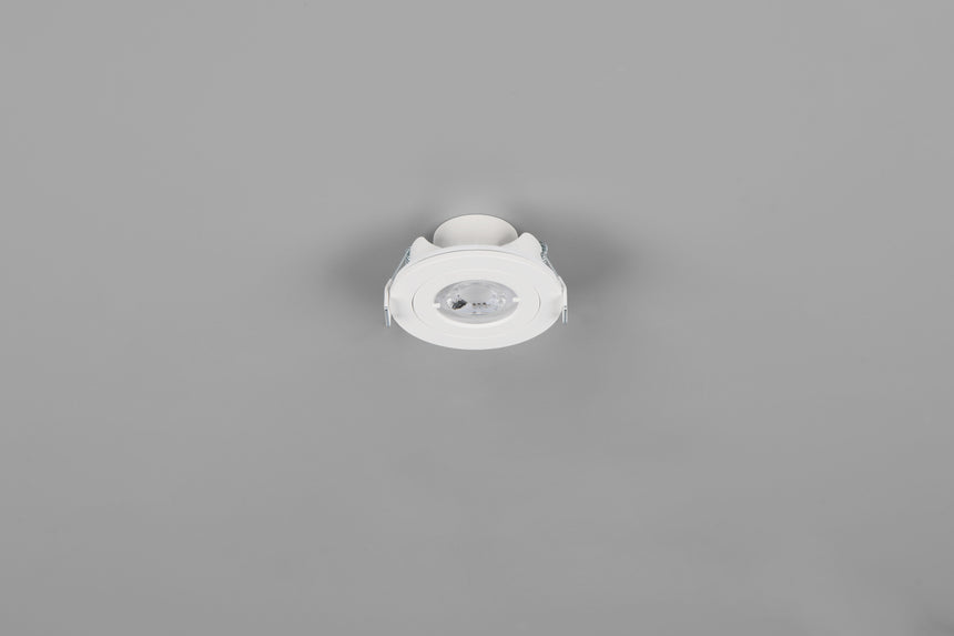 Plafón de techo exterior Trio Lamont LED blanco mate 4000K IP65 Ø8,2cm 635314131