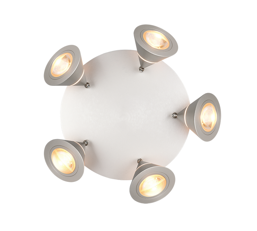 Plafón de techo Trio Romeo LED níquel mate Ø30cm 637010507