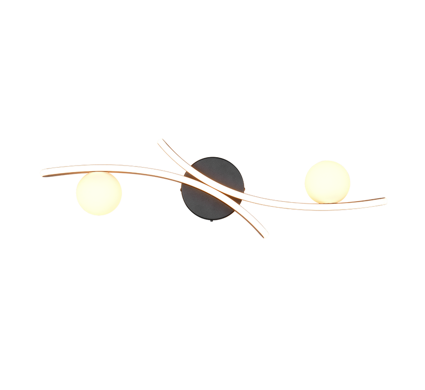 Plafón de techo Trio Napoli LED negro mate 70cm 637910232