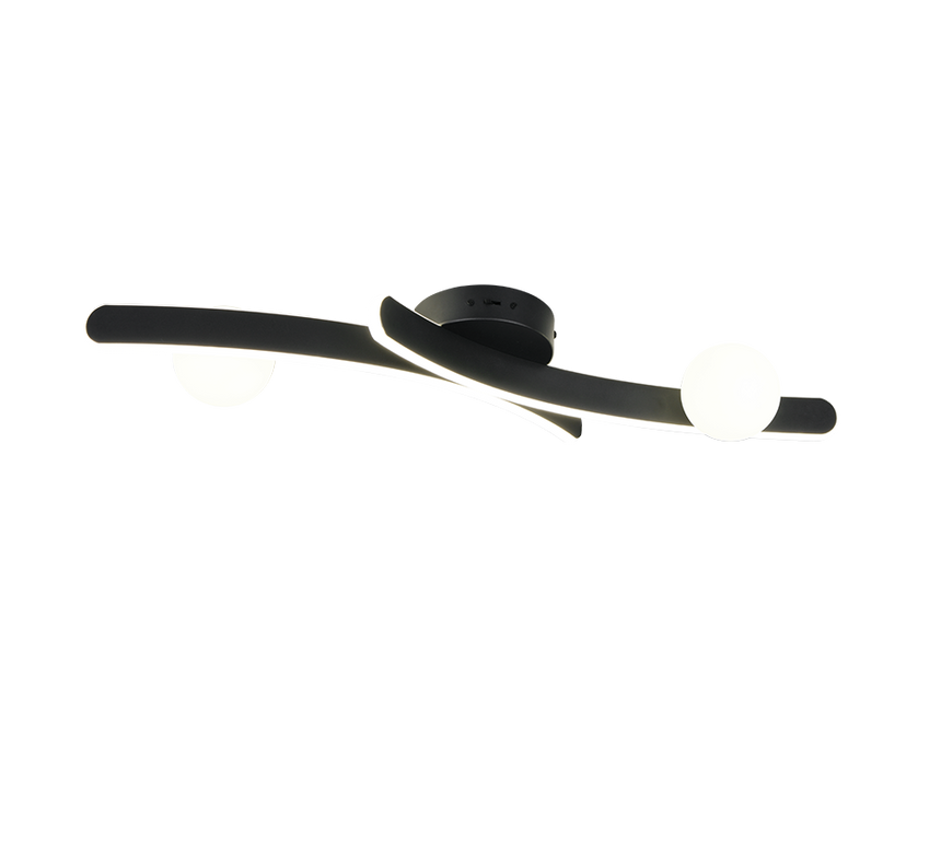 Plafón de techo Trio Napoli LED negro mate 70cm 637910232