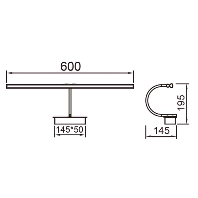 Plano de medidas - Mantra Paracuru Aplique LED dorado, cobrizo 6383