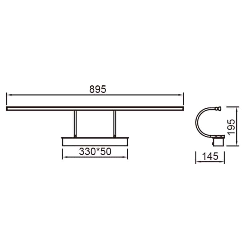 Plano de medidas - Mantra Paracuru Aplique LED dorado, cobrizo 6385