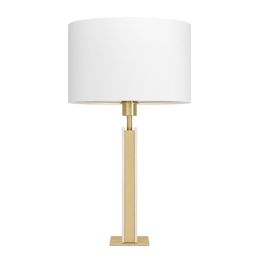 Lámpara de mesa EGLO Belesar piedra y latón E27 Ø38cm 390409