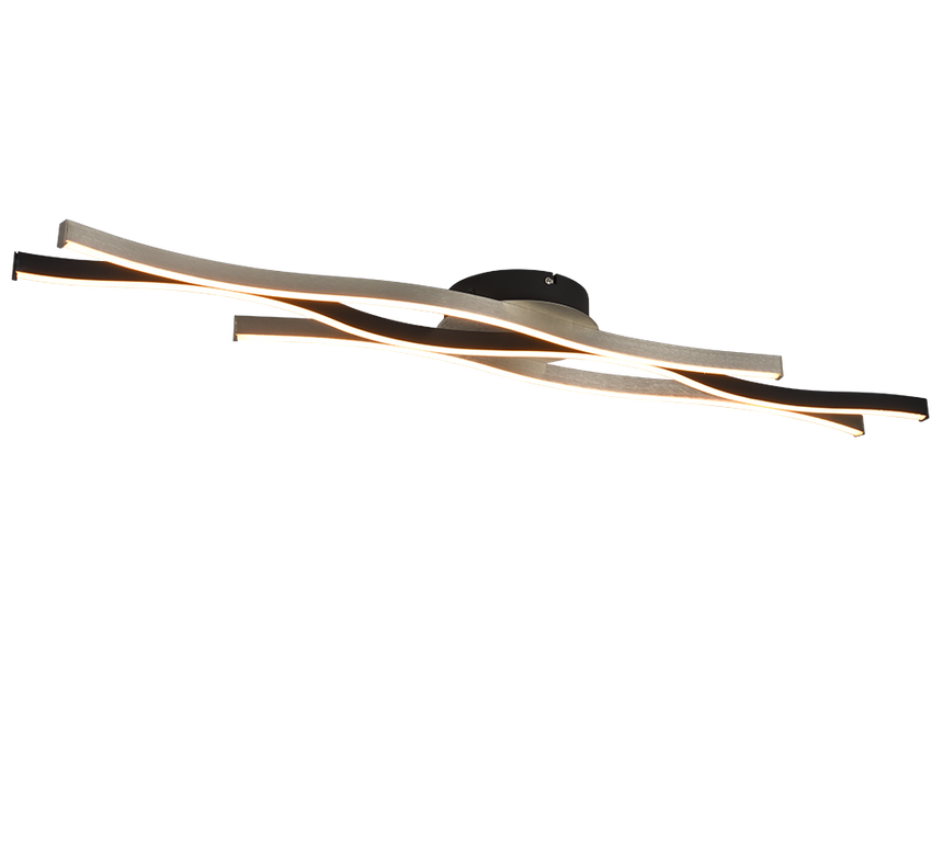 Plafón de techo Trio Blaze grande LED brushed aluminium 107,5cm 641210305