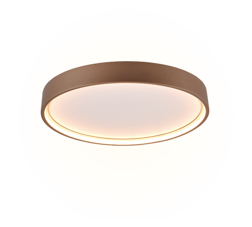 Plafón de techo Trio Doha LED marrón café Ø45cm 641310265
