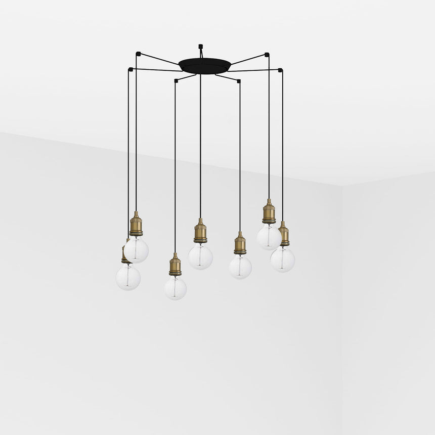 Faro ART 7-light pendant lamp old gold 64137-7L