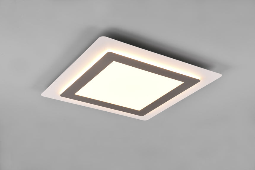 Plafón de techo Trio Morgan LED níquel mate CCT 45cm 641510207