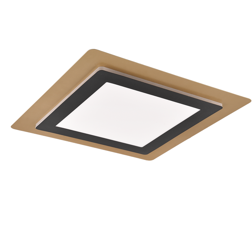 Plafón de techo Trio Morgan LED negro y dorado CCT 45cm 641510280