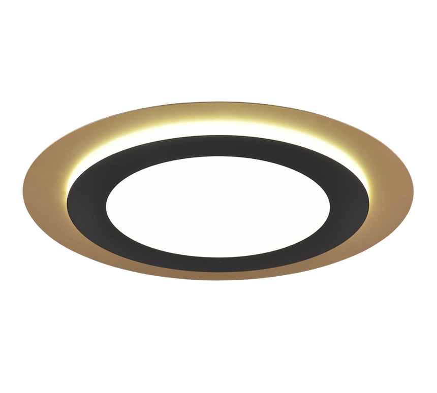 Plafón de techo Trio Morgan LED negro y dorado CCT Ø45cm 641519280