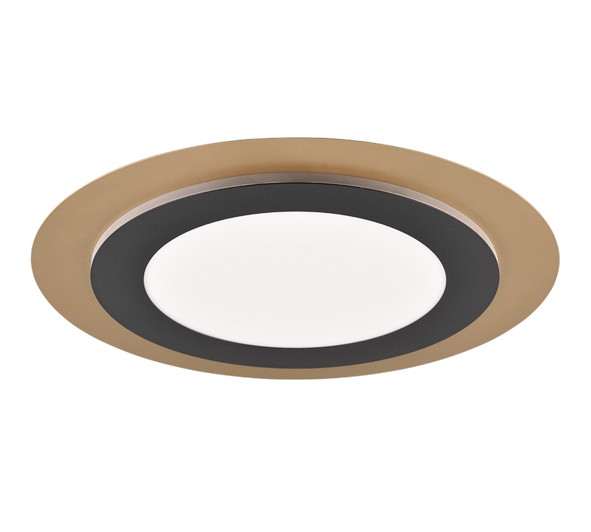 Plafón de techo Trio Morgan LED negro y dorado CCT Ø45cm 641519280