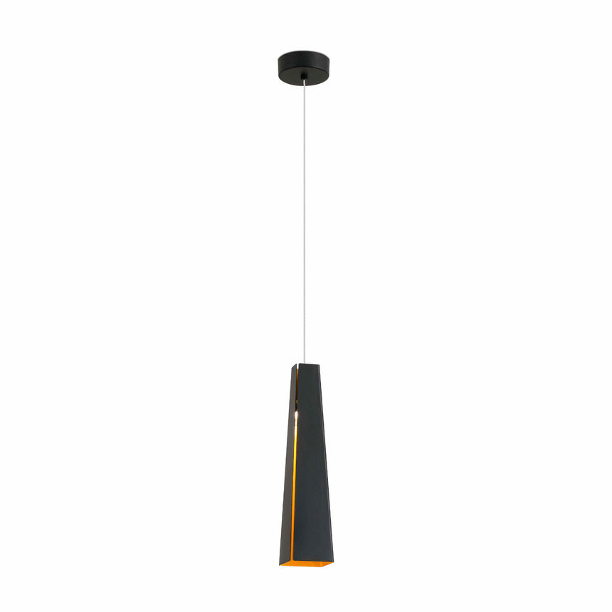Faro PLUMA Lámpara colgante negra y oro 64172