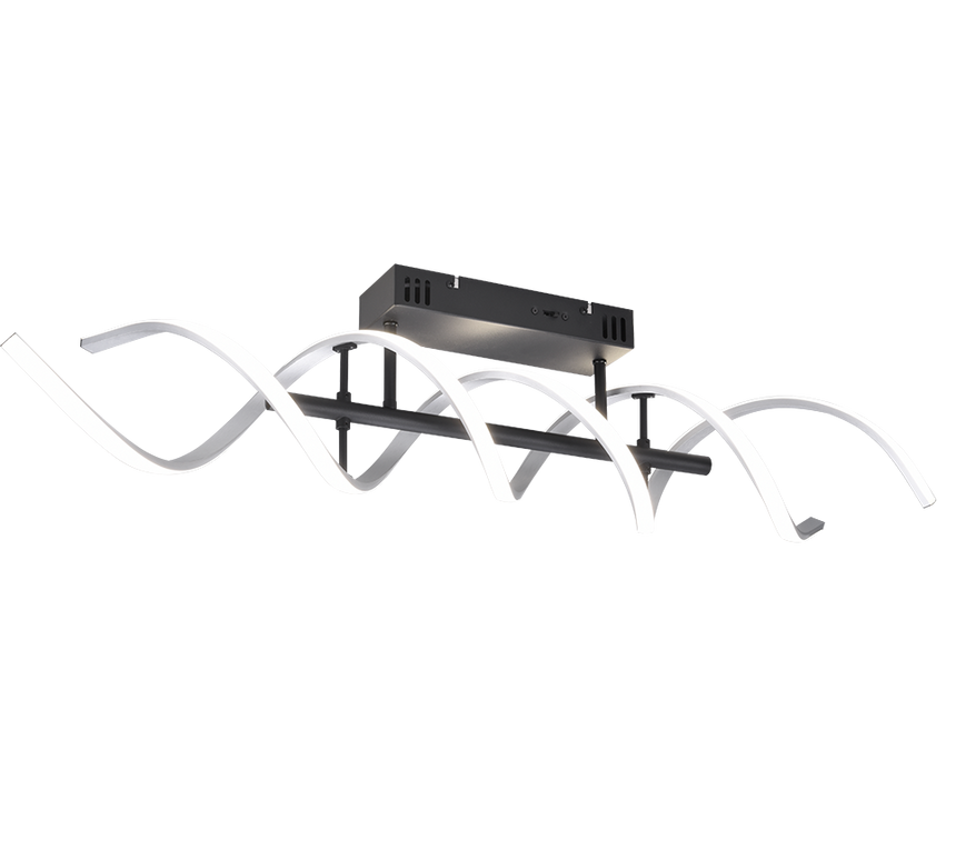 Plafón de techo Trio Sequence grande LED aluminio pulido regulable 90cm 641810205