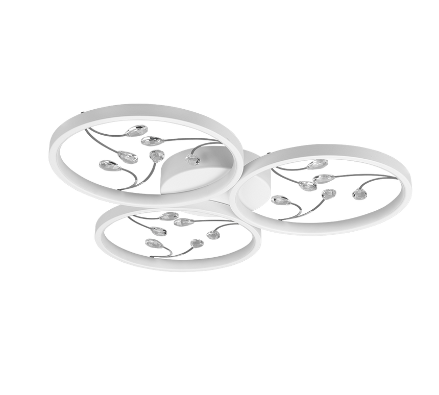 Plafón de techo Trio Groovy LED blanco mate 4000K Ø62cm 642110331