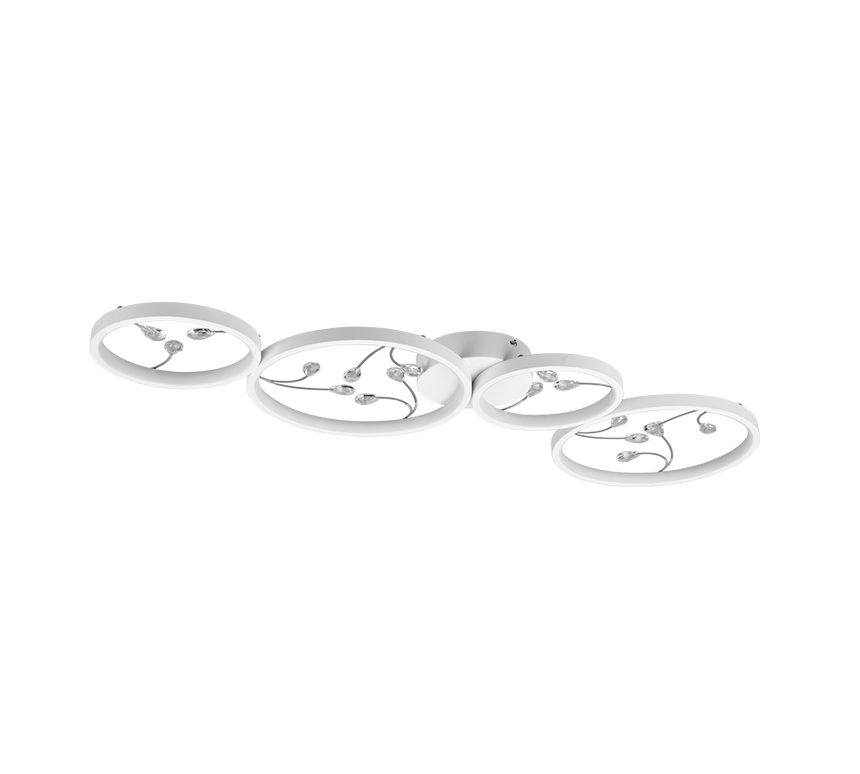 Plafón de techo Trio Groovy grande LED blanco mate 4000K 95,5cm 642110431